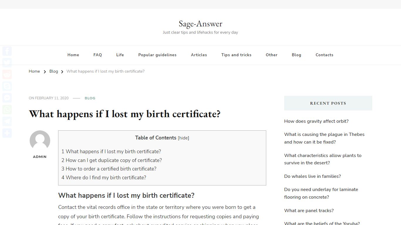 What happens if I lost my birth certificate? – Sage-Answer