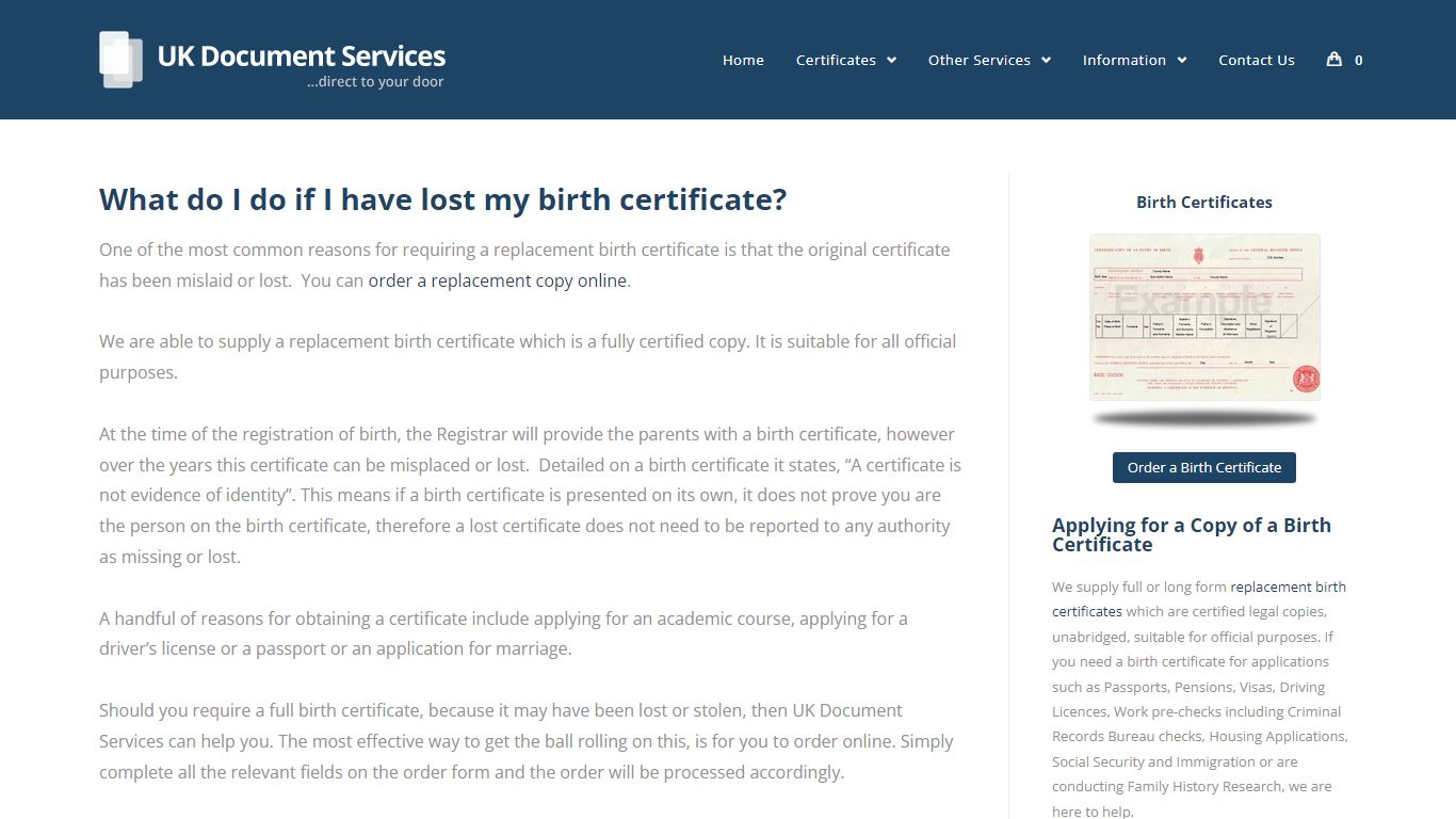 What do I do if I have lost my birth certificate?